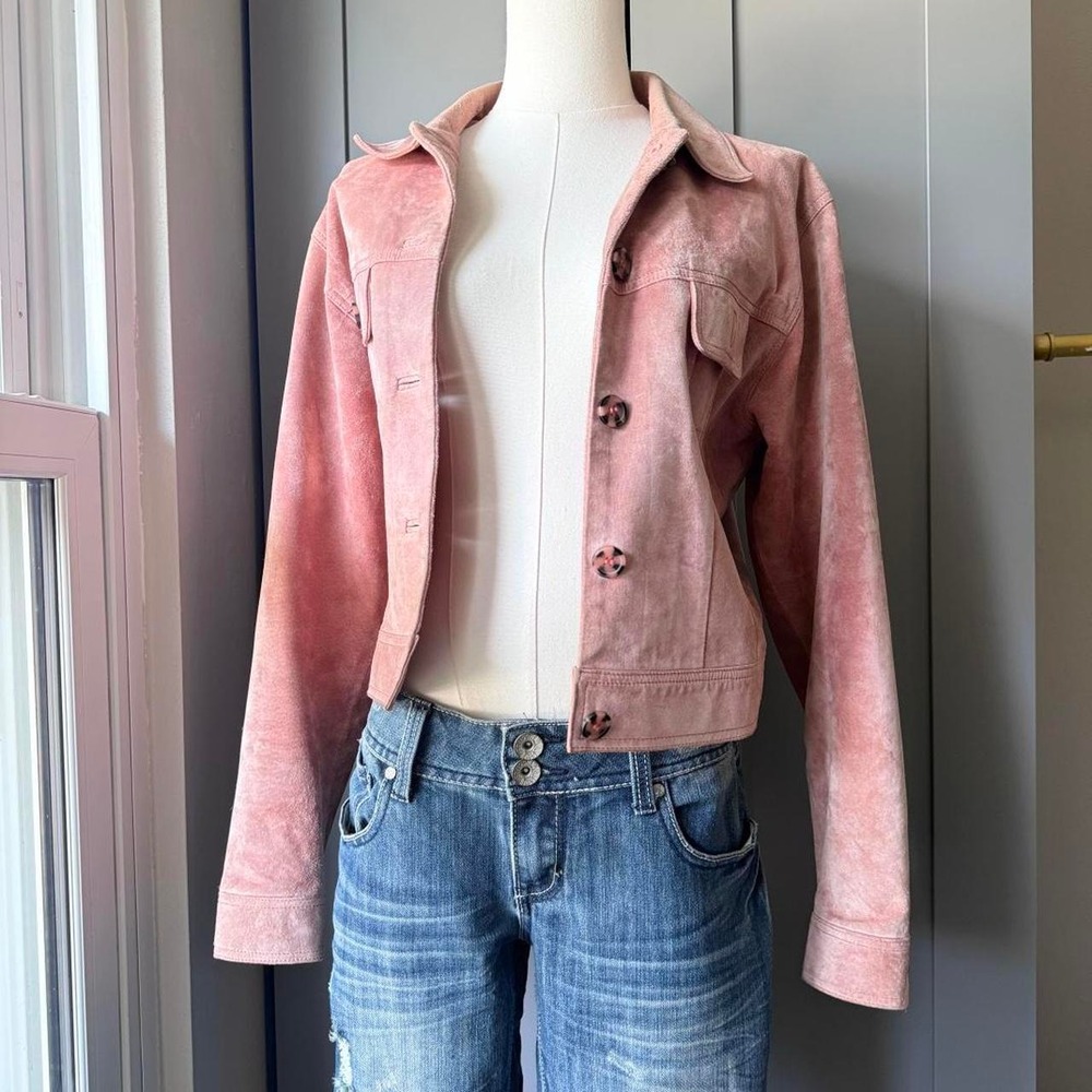 Atelier by B. Thomas pink suede leather jacket size medium